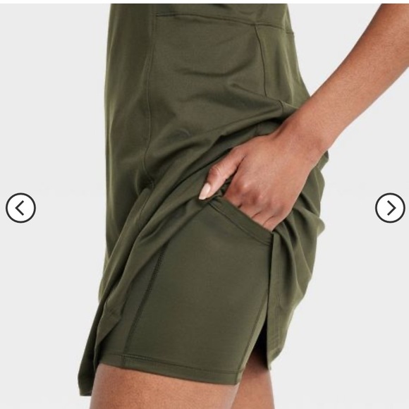 Lined knit dress- Olive color - Picture 3 of 8